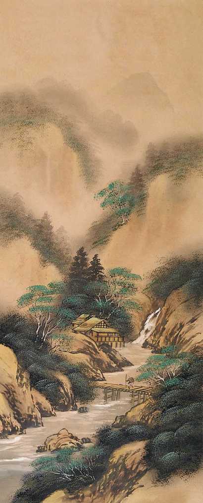 中峰（日本画） 山水 立轴